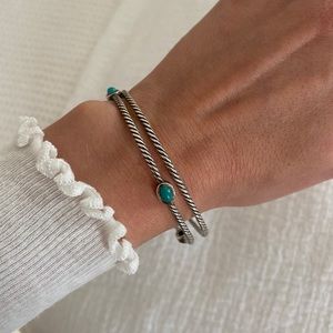 David Yurman Silver/turquoise bangle set